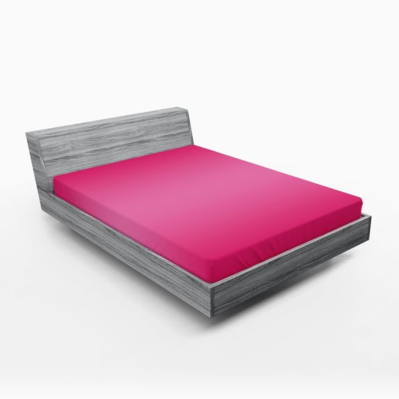 Ambesonne Ombre Fitted Sheet, Modern Pink Room Design, Full Size, Pink