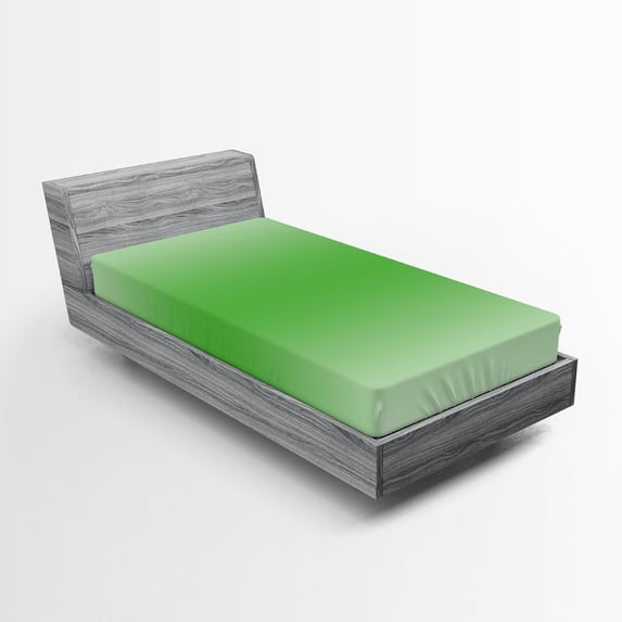 Ambesonne Ombre Fitted Sheet, Moss Leaf Spring Theme, Twin Size, Green