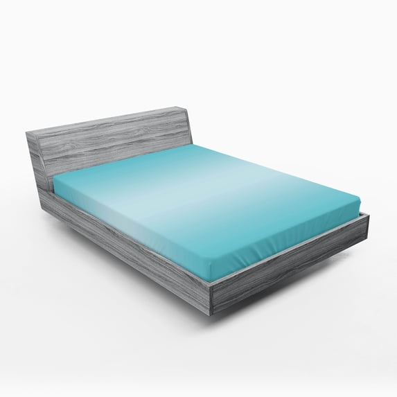 Ambesonne Ombre Fitted Sheet, Open Sky Inspired Art, Full Size, Turquoise