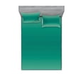 thumbnail image 1 of Ambesonne Ombre Fitted Sheet & Pillow Sham Set, Ocean Waves Theme, Full, Teal, 1 of 2