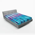 thumbnail image 1 of Ambesonne Ombre Fitted Sheet, Retro 60's Style Hippie, Queen Size, Blue Pink, 1 of 3