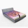 thumbnail image 1 of Ambesonne Ombre Fitted Sheet, Sunset Rise Morning Scene, Queen Size, Brown Pink and Blue, 1 of 2