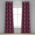 thumbnail image 1 of Ambesonne Ombre Grommet Curtain, Modern Floral Leaf Nature, 50" x 120", Purple White, 1 of 6