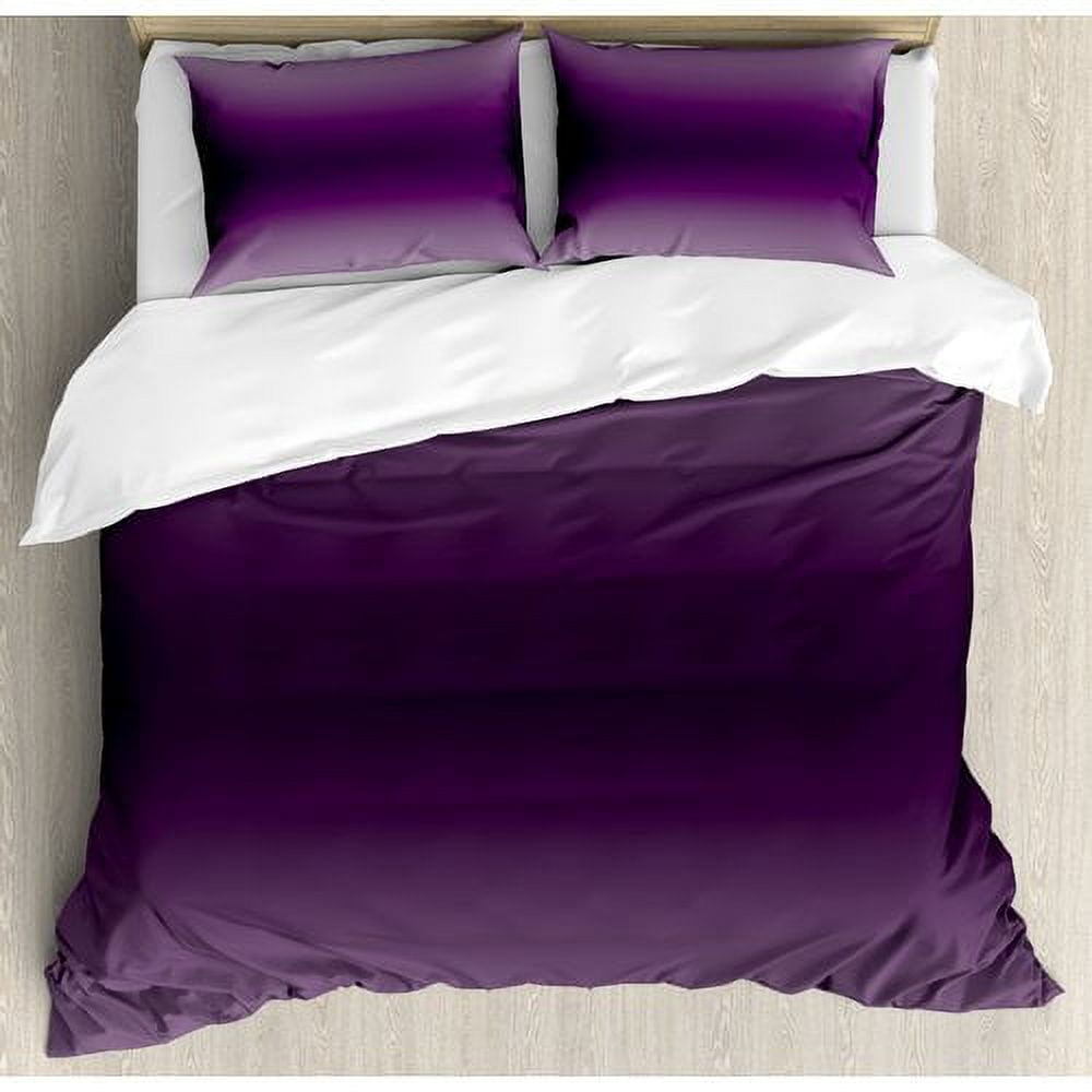 King Purple Ombre Polyester Duvet Cover Set