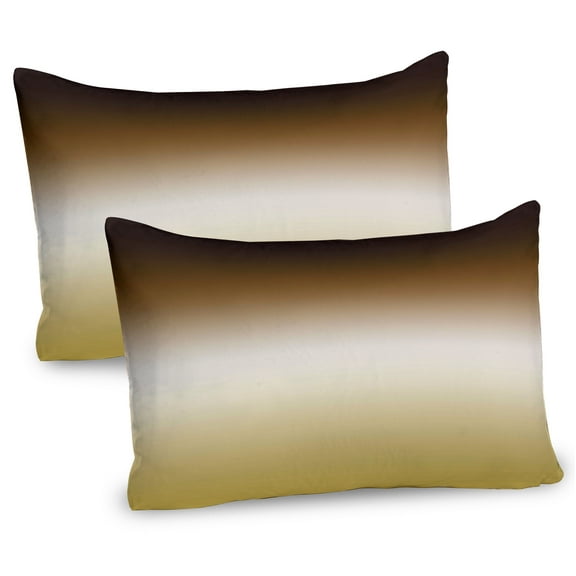 Ambesonne Ombre Pillow Sham 2 Pack, Earth Tones Color Change Art, 30"x20", Brown and Khaki