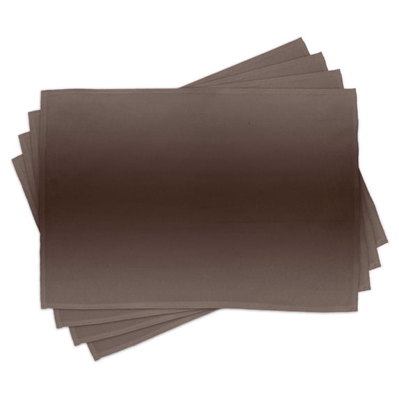 Ambesonne Ombre Place Mats Set of 4, Muddy Nature Themed Art, Standard Size, Brown