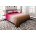 thumbnail image 1 of Ambesonne Ombre Quilted Bedspread Set 3 Pcs, Simplistic Abstract, King Size, Hot Pink Chocolate, 1 of 3