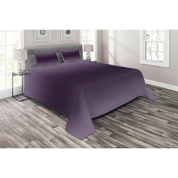 Ambesonne Ombre Quilted Coverlet 3 Pcs, Hollywood Glam Theme Art, King Size, Purple