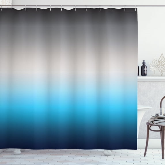 Ambesonne Ombre Shower Curtain, Abstract Color Change Pattern, 69"Wx84"L, Grey and Blue