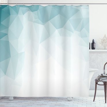 Ambesonne Ombre Shower Curtain, Fractal Triangles Abstract, 69"Wx84"L, Mint Green