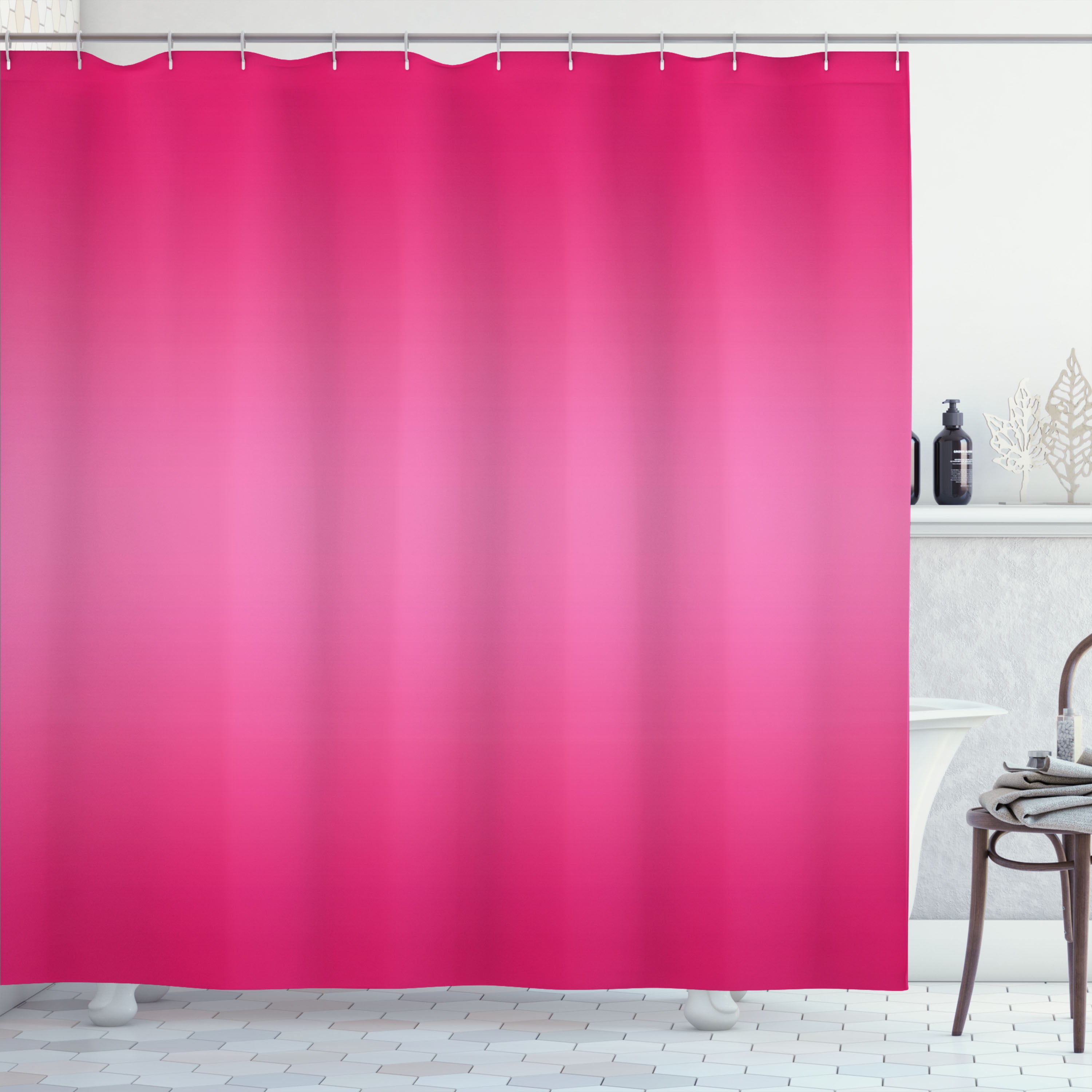 Ambesonne Ombre Shower Curtain, Modern Pink Room Design, 69"Wx70"L, Pink