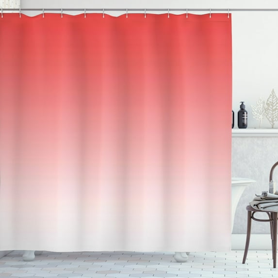 Ambesonne Ombre Shower Curtain, Tropic, 69"Wx70"L, Coral