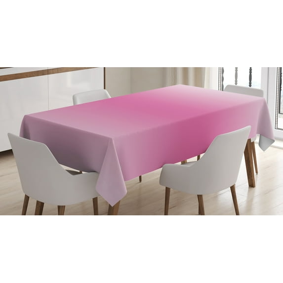 Ambesonne Ombre Tablecloth Rectangular Table Cover, Girly Design, 60"x90", Pink