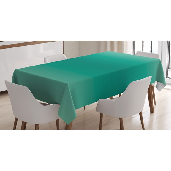 Ambesonne Ombre Tablecloth Rectangular Table Cover, Ocean Waves Theme, 60"x90", Teal