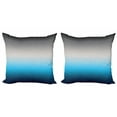 thumbnail image 1 of Ambesonne Ombre Throw Pillow Cover 2 Pack, Abstract Color Change Pattern, 16", Grey and Blue, 1 of 6