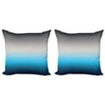 thumbnail image 1 of Ambesonne Ombre Throw Pillow Cover 2 Pack, Abstract Color Change Pattern, 24", Grey and Blue, 1 of 5