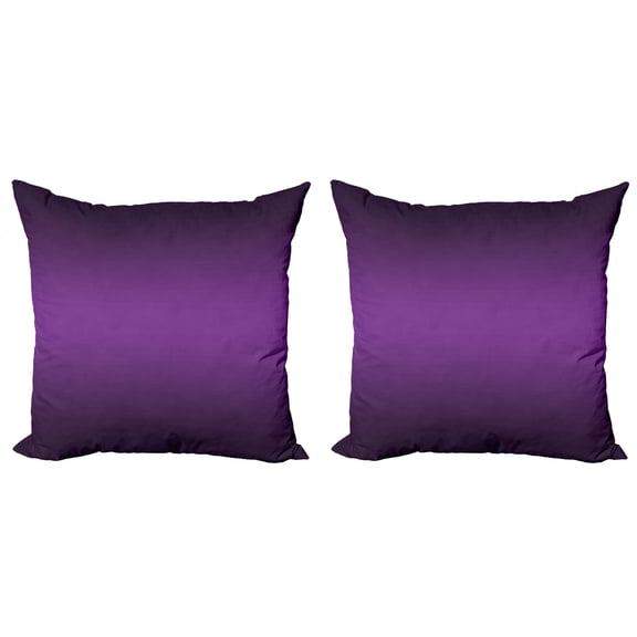 Ambesonne Ombre Throw Pillow Cover 2 Pack, Cinema Curtain Design, 16", Purple