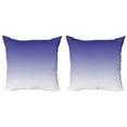 thumbnail image 1 of Ambesonne Ombre Throw Pillow Cover 2 Pack, Modern Twilight Design, 20", Indigo White, 1 of 5