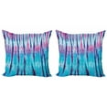 thumbnail image 1 of Ambesonne Ombre Throw Pillow Cover 2 Pack, Retro 60's Style Hippie, 18", Blue Pink, 1 of 2