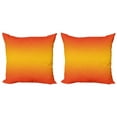 thumbnail image 1 of Ambesonne Ombre Throw Pillow Cover 2 Pack, Tropical Summer Themed, 24", Orange Yellow, 1 of 7