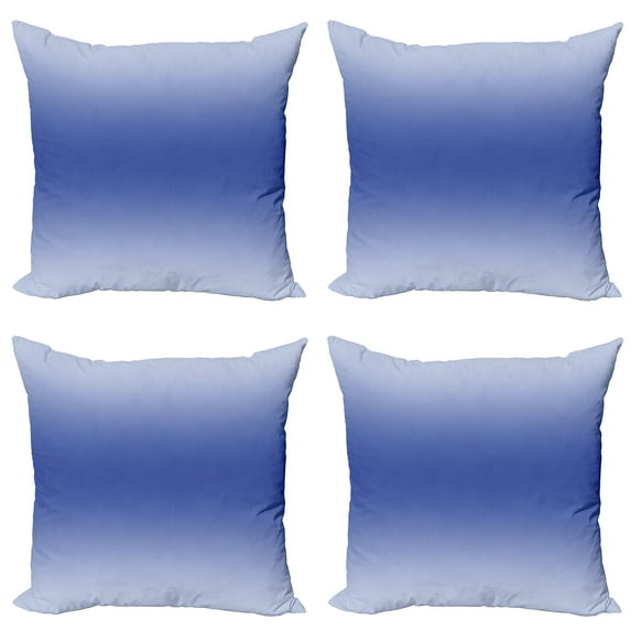 Ambesonne Ombre Throw Pillow Cover 4 Pack, Clear Sky in Summer Day, 20", Blue