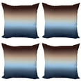 thumbnail image 1 of Ambesonne Ombre Throw Pillow Cover 4 Pack, Gradual Color Change Modern, 16", Blue and Brown, 1 of 5