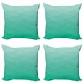 thumbnail image 1 of Ambesonne Ombre Throw Pillow Cover 4 Pack, Tender Color Change Waves Art, 24", Sea Green Seafoam, 1 of 2