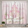 thumbnail image 1 of Ambesonne Once upon a Time Kitchen Curtains, Cartoon Castle, 55"x45", Rose Cream Green, 1 of 3