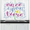 thumbnail image 1 of Ambesonne Once upon a Time Kitchen Curtains, Doodle, 55"x39", Multicolor, 1 of 2