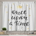 thumbnail image 1 of Ambesonne Once upon a Time Kitchen Curtains, Words with Stars, 55"x45", Charcoal Grey Yellow, 1 of 3