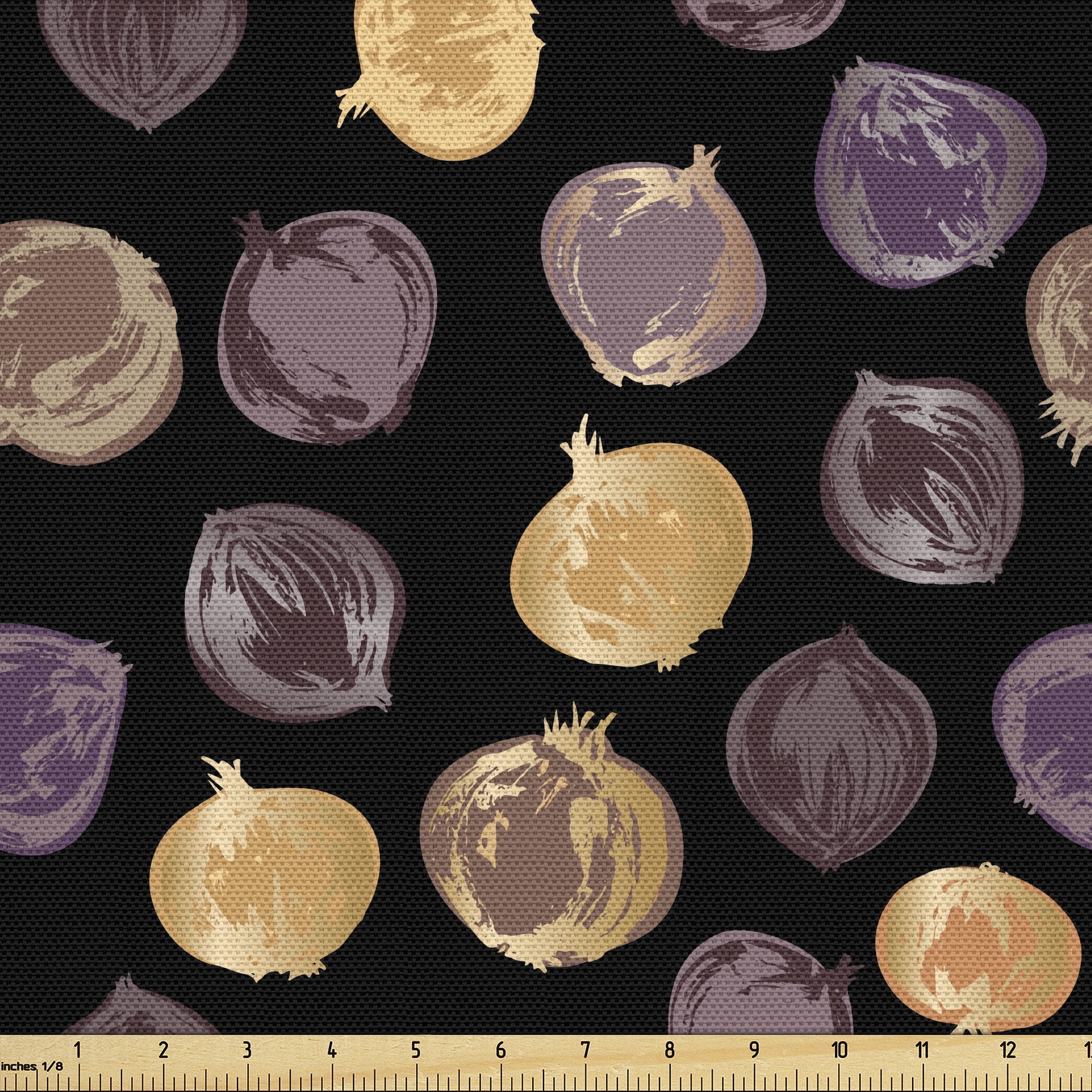 Spring Onions Textiles Ambesonne Onion Fabric by the Yard Upholstery, Cottagecore Vegetables ...