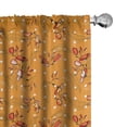 thumbnail image 1 of Ambesonne Orange Window Curtains, Botanical Blooms Buds Motif, Each 28" W x 63" L, Marigold and Pale Vermilion, 1 of 3
