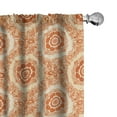thumbnail image 1 of Ambesonne Orange 4-Panel Curtains, Victorian Baroque Leaves, 56"x63", Orange and Beige, 1 of 4