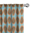 thumbnail image 1 of Ambesonne Orange Blue Window Curtains, Halved Tropic Papayas, Each 28" W x 63" L, Sky Blue Burnt Sienna, 1 of 5