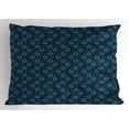 thumbnail image 1 of Ambesonne Orange Blue Pillow Sham, Oriental Flower Petals, 36" X 20", Night Blue Multicolor, 1 of 2