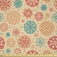 thumbnail image 1 of Ambesonne Orange Boho Fabric by the Yard Microfiber, Mandala Flowers Circles, 1 Yard, Pale Peach and Dark Coral, 1 of 2