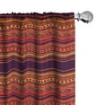 thumbnail image 1 of Ambesonne Orange Curtains, Abstract Ethno Doodle, Pair of 28"x84", Orange Red Plum, 1 of 5