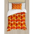 thumbnail image 1 of Ambesonne Orange Duvet Cover Sets, Antique Bohemian Poppies, 2-Twin, Burnt Orange White, 1 of 3