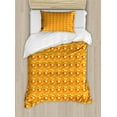 thumbnail image 1 of Ambesonne Orange Duvet Cover Sets, Monochrome Style Shapes Art, 2-Twin, White and Earth Yellow, 1 of 4
