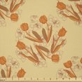 thumbnail image 1 of Ambesonne Orange Fabric by the Yard Microfiber, Nostalgic Tulip Flowers Art, 2 Yards, Marigold Ginger, 1 of 2