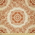 thumbnail image 1 of Ambesonne Orange Fabric by the Yard Microfiber, Victorian Baroque Leaves, 5 Yards, Orange and Beige, 1 of 2