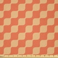 thumbnail image 1 of Ambesonne Orange Fabric by the Yard Microfiber, Wavy Lines in Retro Style, 1 Yard, Burnt Orange Pale Orange, 1 of 4