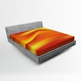 thumbnail image 1 of Ambesonne Orange Fitted Sheet, Abstract Digital Waves, Queen Size, Burnt Orange, 1 of 2