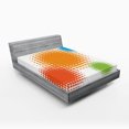 thumbnail image 1 of Ambesonne Orange Fitted Sheet, Colorful Half Tone Circles, Full Size, Red Orange and Blue, 1 of 3