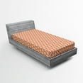 thumbnail image 1 of Ambesonne Orange Fitted Sheet, Groovy Soft Triangles, Twin Size, Pale Orange Ivory, 1 of 2