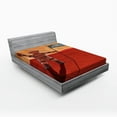 thumbnail image 1 of Ambesonne Orange Fitted Sheet, Mars Colonization Space, Full Size, Orange Red, 1 of 2
