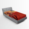 thumbnail image 1 of Ambesonne Orange Fitted Sheet, Mars Colonization Space, Twin XL Size, Orange Red, 1 of 2