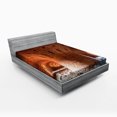 thumbnail image 1 of Ambesonne Orange Fitted Sheet, Old Brick Factory Wall, Full Size, Orange, 1 of 2