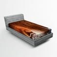 thumbnail image 1 of Ambesonne Orange Fitted Sheet, Old Brick Factory Wall, Twin XL Size, Orange, 1 of 2