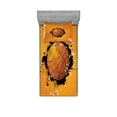 thumbnail image 1 of Ambesonne Orange Fitted Sheet & Pillow Sham Set, Basketball Splash Style, Twin, Orange Black, 1 of 2